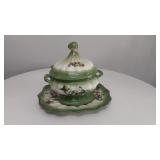 Green & Fruit Soup Dish, Laddle & Platter