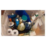 Tote with Lid of Cleaning Supplies