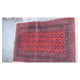 Red & Black Area Rug Approx 51 x 74