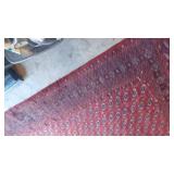 Hand Woven Wool Rug 74' x 110' Red white blue