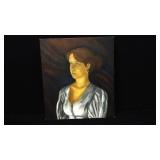 Lady Portrait Oil Painting Marked on Back Ms Bayer Lady Portrait Oil Painting Marked on Back Ms Bayer