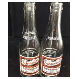 (2) Schroeder's Waterloo Chester IL Soda BottleS (2) Schroeder's Waterloo Chester IL Soda BottleS