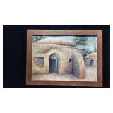 Signed Persian Painting Thick Oil on Board Signed Persian Painting Thick Oil on Board