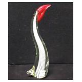 14' Red & White Crane in the style of Murano Glass 14' Red & White Crane in the style of Murano Glass