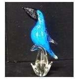 12' Blue Pelican, Murano Style Art Glass 12' Blue Pelican, Murano Style Art Glass