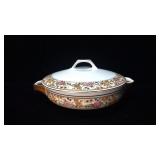 Covered Dish w Handles marked Eamag in Faint Green Covered Dish w Handles marked Eamag in Faint Green