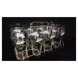 Brass Coke Glass Carrier w 8 Coke Glasses Brass Coke Glass Carrier w 8 Coke Glasses