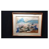 Japanese Numbered Watercolor Artist Signed 173/300 Japanese Numbered Watercolor Artist Signed 173/300