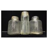 (3) Art Deco Style Glass Jars (3) Art Deco Style Glass Jars