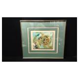 Fish Framed Artwork with Chopmark & Artist Signed Fish Framed Artwork with Chopmark & Artist Signed