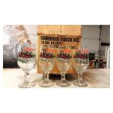 4 Pc Clydesdale Team 12 Oz Stemmed Goblets ca 1991 4 Pc Clydesdale Team 12 Oz Stemmed Goblets ca 1991