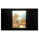 Mountain Scene Oil Painting by G Whitman 20x16 Mountain Scene Oil Painting by G Whitman 20x16