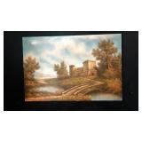 B Morgan Oil on Canvas Castle Scene 36 x 24 B Morgan Oil on Canvas Castle Scene 36 x 24
