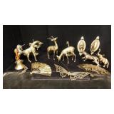 15 pcs Brass Animals, Wall Sconce, Bell, Decor 15 pcs Brass Animals, Wall Sconce, Bell, Decor