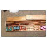 2 Vintage Bamboo Fly Poles & Flies in Wooden Box 2 Vintage Bamboo Fly Poles & Flies in Wooden Box