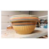 Pink & Blue Ribbon Mixing Bowl (Hairlines Inside) Pink & Blue Ribbon Mixing Bowl (Hairlines Inside)