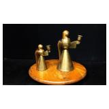 2 Brass & Copper Angle Candle Holders 2 Brass & Copper Angle Candle Holders