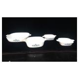 4 Corningware Blue & White Dishes 4 Corningware Blue & White Dishes