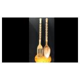 Wooden Wall Fork & Spoon 34+' Tall Wooden Wall Fork & Spoon 34+' Tall