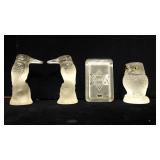 4 Frosted Glass Paper Weights 4 Frosted Glass Paper Weights
