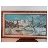 Winter Mountain Scene Oil Painting on Canvas Winter Mountain Scene Oil Painting on Canvas