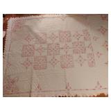 Pink and White Cross Stitch Quilt Pink and White Cross Stitch Quilt