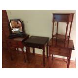 (4) Tables w/ Small Vanity Mirror (4) Tables w/ Small Vanity Mirror