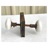 Victorian White Porcelain Door Knob and Assembly Victorian White Porcelain Door Knob and Assembly