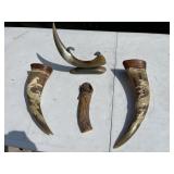 Carved Horn Art with Dragons Carved Horn Art with Dragons