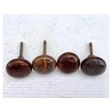 (4) Swirled Porcelain Door Knobs (4) Swirled Porcelain Door Knobs