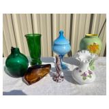 (7) Pcs of Colorful Glass Decor (7) Pcs of Colorful Glass Decor