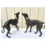 Pair Bronze Greyhound Whippet Sculptures Pair Bronze Greyhound Whippet Sculptures