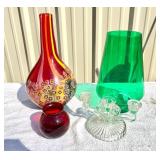 (4) Pcs of Colorful Glass Decor (4) Pcs of Colorful Glass Decor