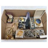 Mixed Jewelry Lot - Watch, Chain, Pins, Rings... Mixed Jewelry Lot - Watch, Chain, Pins, Rings...