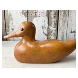 Solid Maple Wood Carved Duck Glass Eyes Solid Maple Wood Carved Duck Glass Eyes