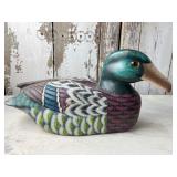 Wooden Duck Decoy Hand Carved Glass Eyes Wooden Duck Decoy Hand Carved Glass Eyes