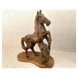 Large Wooden Horse Scupture