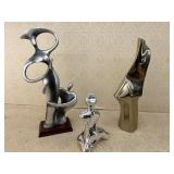 (3) Modernist Sculptures, Metal, Resin