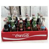 Mini Soda Crate Mini Bottles Coke, Fanta, 7-Up
