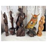 Wood and Composite Figures Birds, Tribal