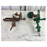 (2) Iron Apple Peelers Goodell and Unmarked Green