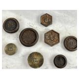 (8) Antique Scale Weights P. Rogers Imperial