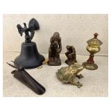 Cast Iron Bell, Metal Figures, Brass Frog