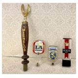 (4) Beer Tap heads, Michelob, LA, Lowenbrau
