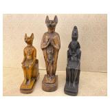 (3) Egyptian Decorative Figures Hard Resin