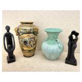 Royal Satsuma Vase, Pottery Vase, Dancing Figures