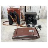 (2) Binoculars, Polaroid Land Camera Model 95b