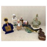 (7) Liquor Decanters, Fish, Donkey, Cowboy