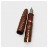 Weaver 8363 Fountain Pen Maroon & Gold Weave Inlay