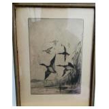 Anthony Thieme Drypoint Etching Water Fowl